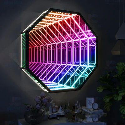 خرید خانه بار LED نون نشان آینه پس زمینه دیوار تزئینی بی نهایت LED آینه نور تولید آنلاین