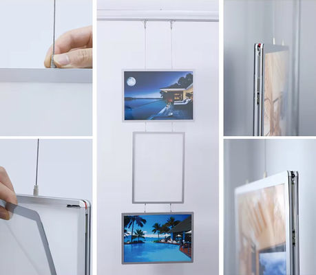 خرید آلومینیوم Ultra Slim Crystal Light Box اسنپ کلیپ تبلیغاتی با نور پس زمینه پوستر فریم جعبه های نور تولید آنلاین