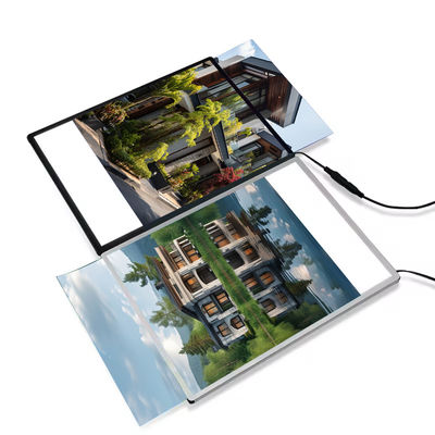 خرید اندازه سفارشی پنل شیشه ای پوستر تبلیغاتی فریم LED A4 Light Box تولید آنلاین