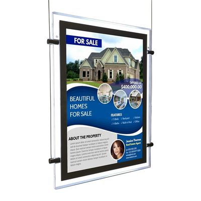 خرید نمایشگاه برند آکریلیک لاغری روشن کریستال LED Lightbox تولید آنلاین