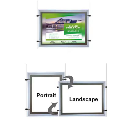 80000hrs LED Light Box Frame Exhibition Display با نور پشت پرده روشن شده