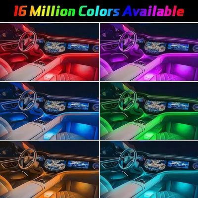 پارتی های شبانه چراغ های محیط LED چراغ های محیط اتومبیل چهار حالت بلوتوث داخلی چراغ های محیط اتومبیل
