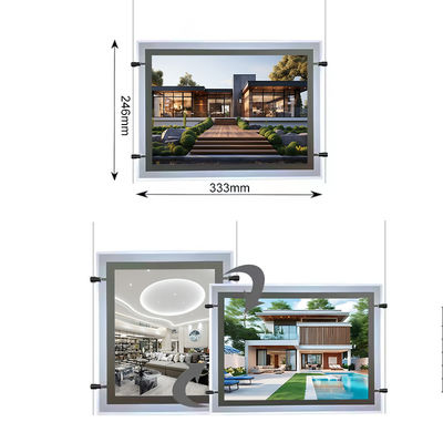 صفحه نمایش نمایش Ultra Slim A4 Light Box Backlit Acrylic Panel Display Crystal Light Box با ولتاژ ورودی DC12V DC24V