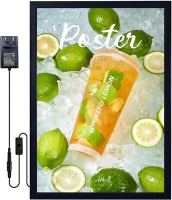 قاب آلومینیومی دوامدار با قاب پوستر فیلم LED با طراحی و ایمنی 18 میلی متری بسیار نازک UL / cUL فهرست شده برای جعبه نور تبلیغاتی