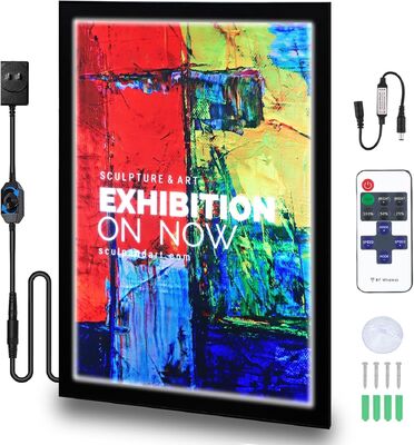 کنترل از راه دور Dimmer Magnetic Snap Design فریم پوستر LED با 6500K Lumen LED برای روشنایی حرفه ای